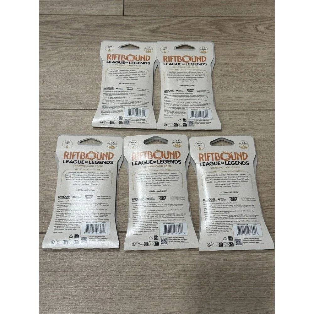 LOT OF 5 - Riftbound League of Legends TCG: Spiritforged Booster Pack Sealed NEW